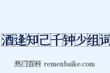 酒逢知己千钟少组词是什么意思的图片